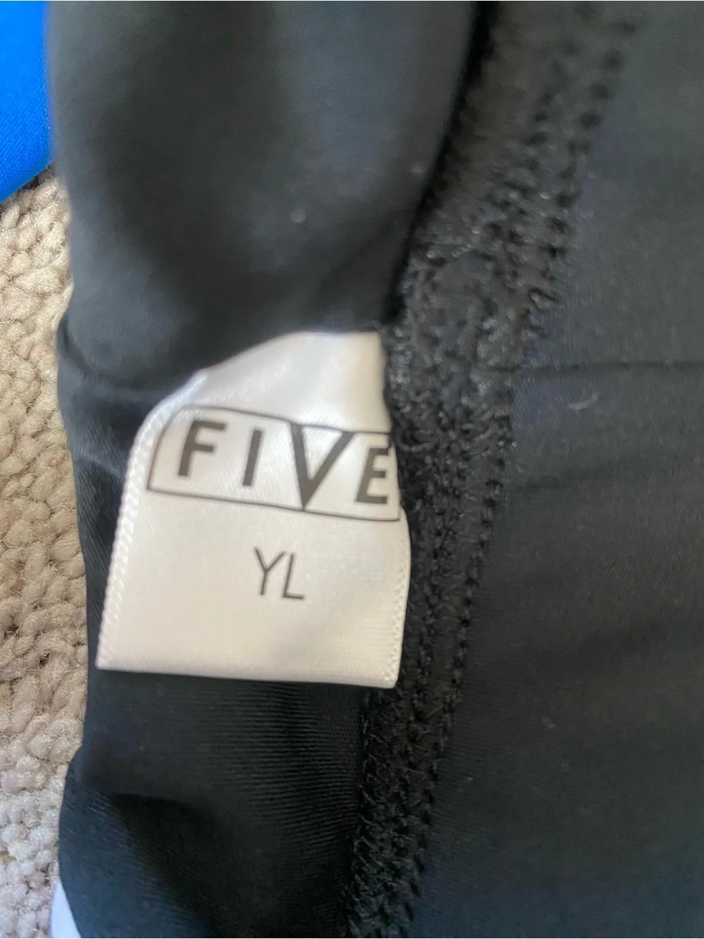 Five 5 Dancewear Black, Blue & White Top YL Large